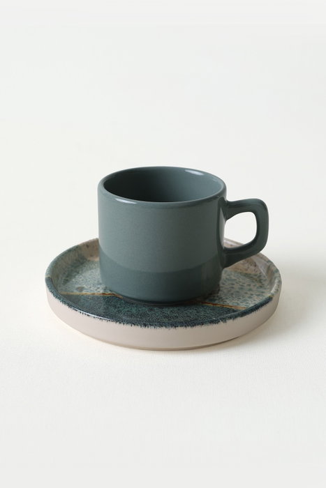 Hermia Juego de tazas de té y platillos de gres cerámico, 12 piezas Hermia Juego de tazas de té y platillos de gres cerámico, 12 piezas